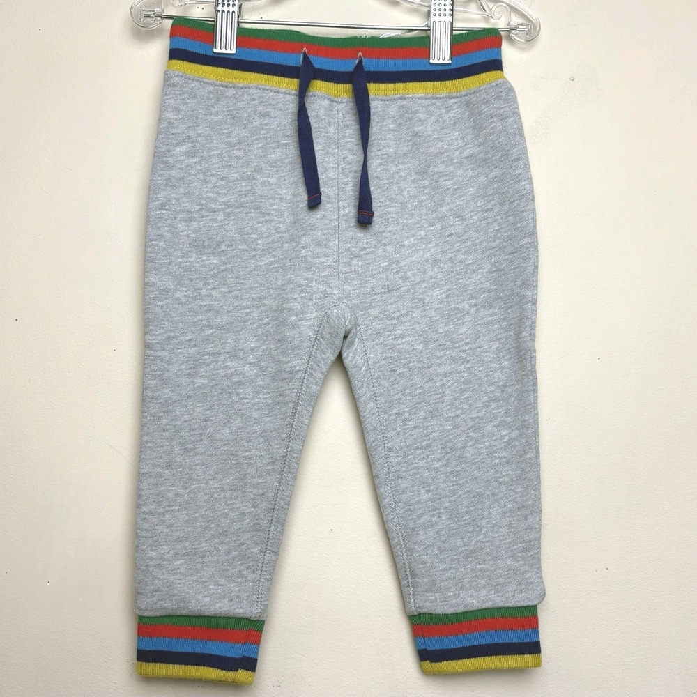 NWOT Baby Boden Grey Sweatpants Rainbow Cuffs Size 18-24 Months
